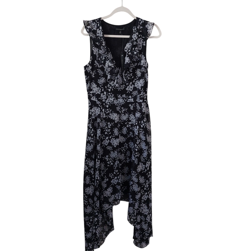 Banana Republic Monochrome Floral High-Low Dress